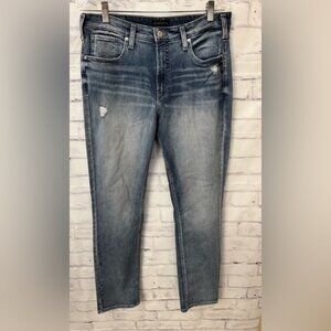Silver Jeans 33x31 Most Wanted Straight Mid Rise Stretch Distressed Blue